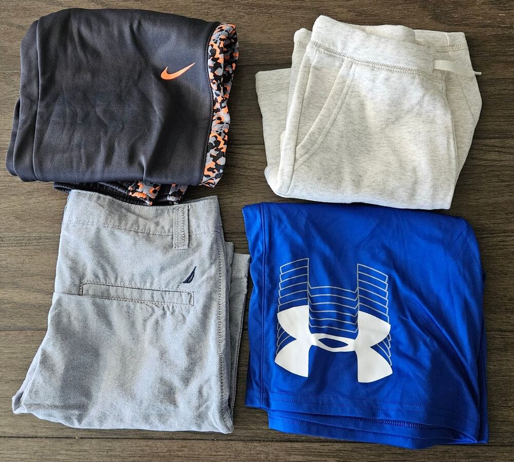 Lot of 4 - 3 Shirts & 1 Pair Sweatpants, Boys Size L/XL, UA, Old Navy, Nautica
